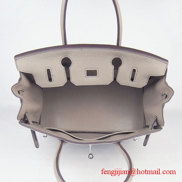Hermes Birkin 30cm Togo Leather Bag Grey 6088